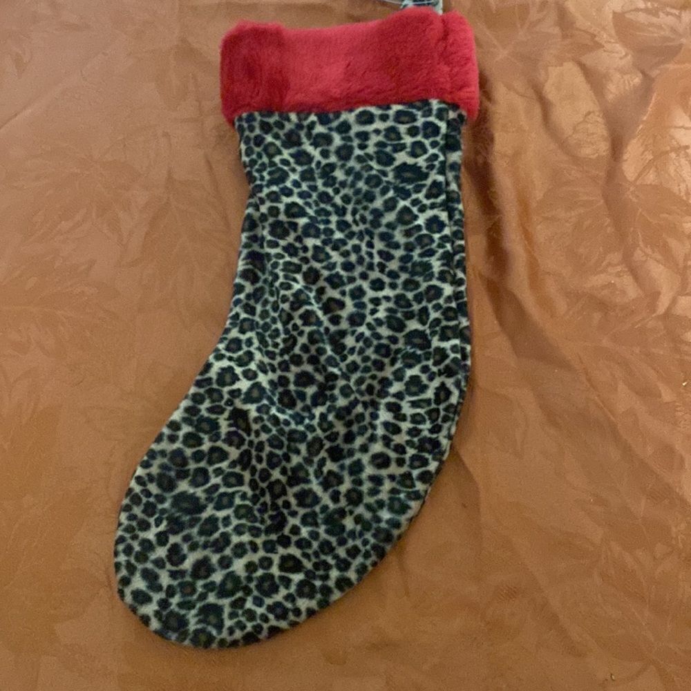 Tilt Leopard Cat Christmas Stocking - Picture 6 of 7